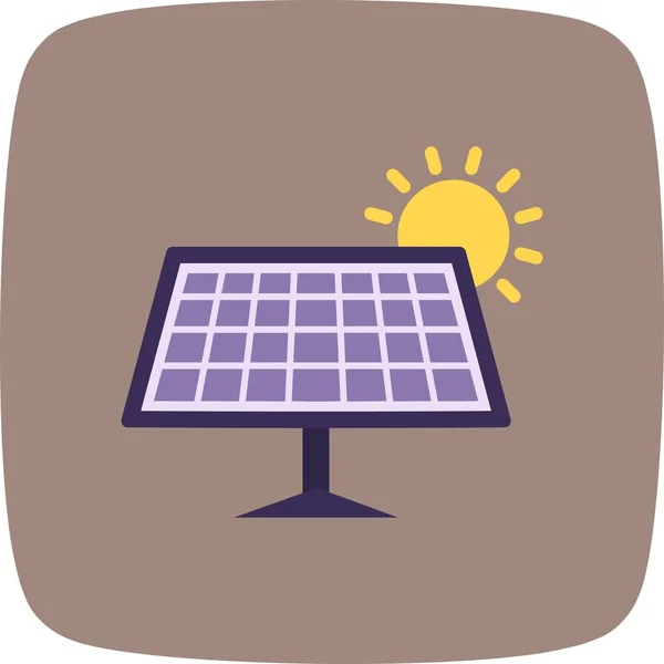 插图太阳能电池板图标 — 图库照片