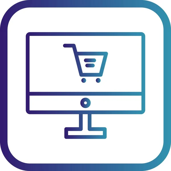 İllüstrasyon online alışveriş simgesi — Stok fotoğraf