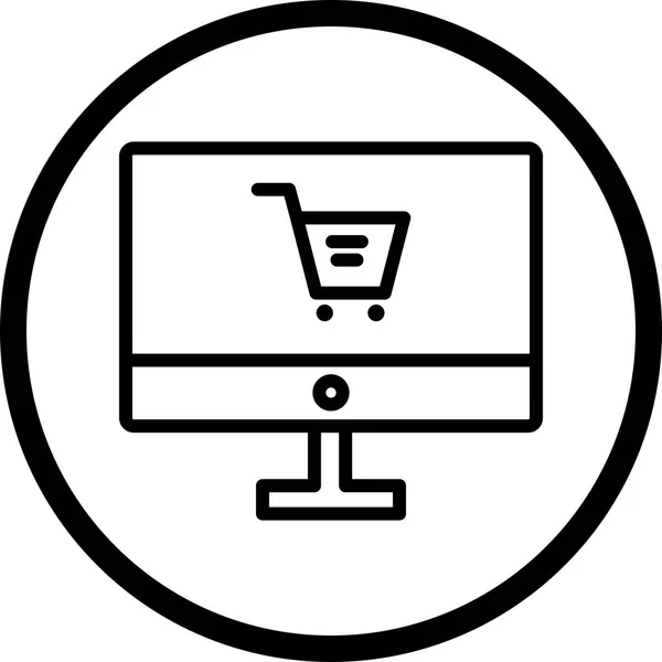 Ilustração Ícone de compras online — Fotografia de Stock