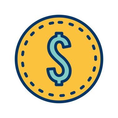 Illustration dolar jeton simgesi
