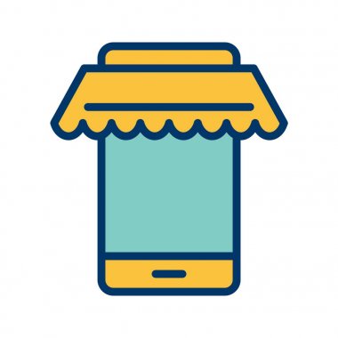 İllüstrasyon online alışveriş simgesi