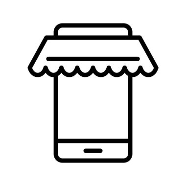 İllüstrasyon online alışveriş simgesi