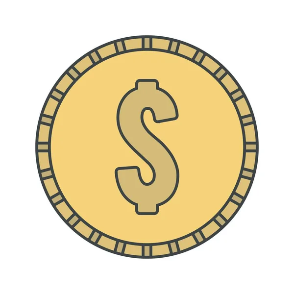 Illustration Dollar-Münzsymbol — Stockfoto