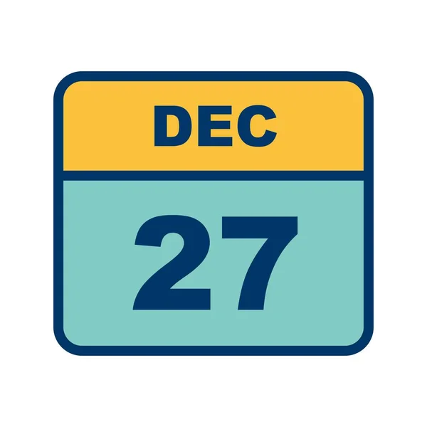 27 de diciembre Fecha en un calendario de un solo día — Foto de Stock