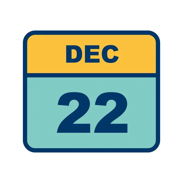 22. prosince do jednoho dne v kalendáři — Stock fotografie