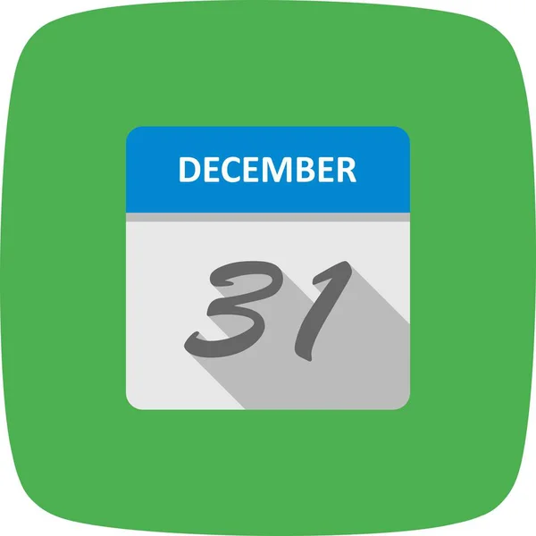 31 de diciembre Fecha en un calendario de un solo día — Foto de Stock