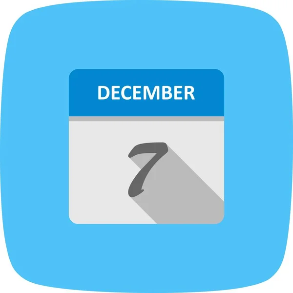 7 décembre Date sur un calendrier d'un seul jour — Photo