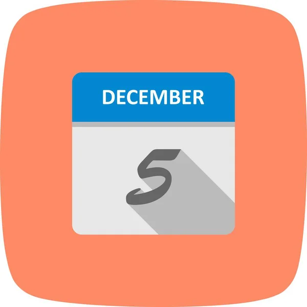 December 5th Date on a Single Day Calendar — Stock Photo, Image