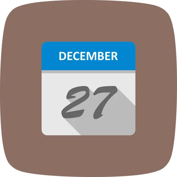 27 de diciembre Fecha en un calendario de un solo día —  Fotos de Stock