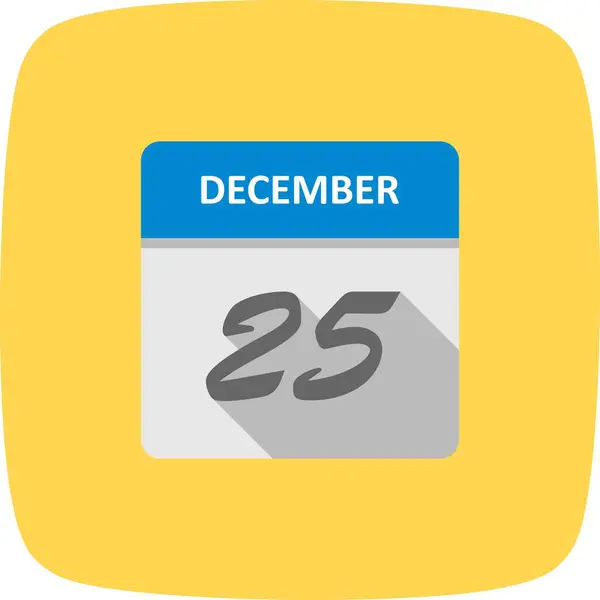 25 décembre Date sur un calendrier d'un seul jour — Photo