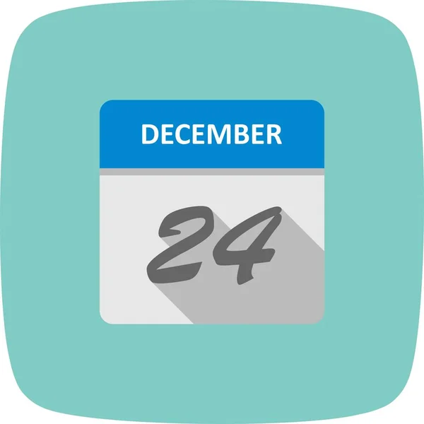 24 décembre Date sur un calendrier d'un seul jour — Photo