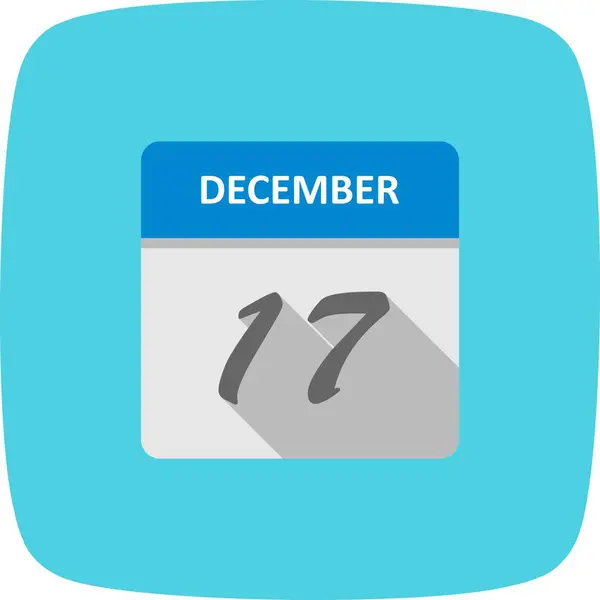 17 grudnia Data w kalendarzu jednodniowe — Zdjęcie stockowe