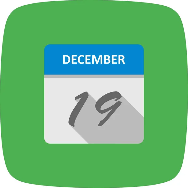 19 grudnia Data w kalendarzu jednodniowe — Zdjęcie stockowe