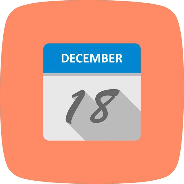 18 december datum op een enkele dag kalender — Stockfoto