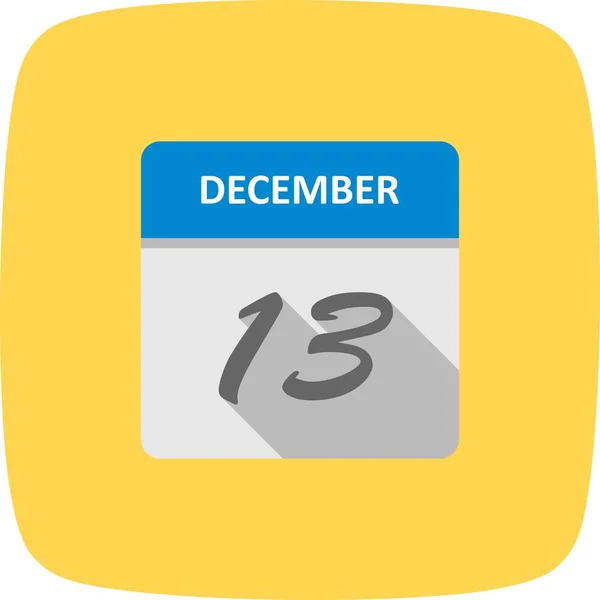 13 december datum op een enkele dag kalender — Stockfoto