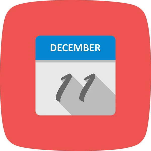 11 décembre Date sur un calendrier d'un seul jour — Photo