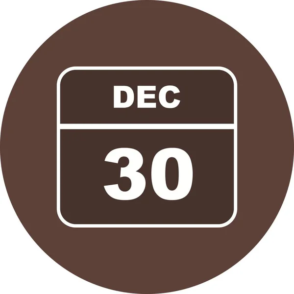 December 30th Date on a Single Day Calendar — Stock Photo, Image