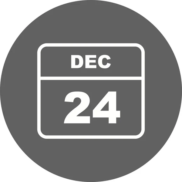 24 de diciembre Fecha en un calendario de un solo día — Foto de Stock