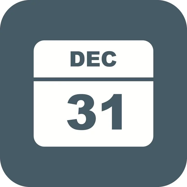 December 31st Date on a Single Day Calendar — Stock Photo, Image