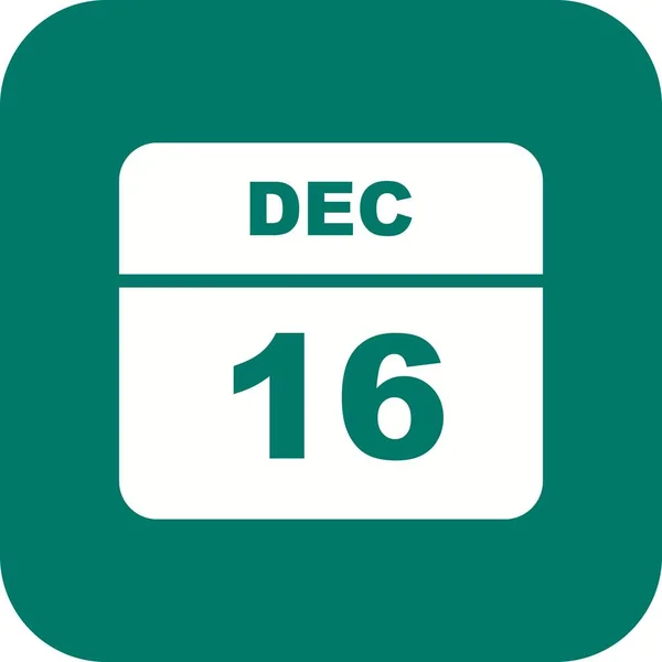 16 de diciembre Fecha en un calendario de un solo día — Foto de Stock