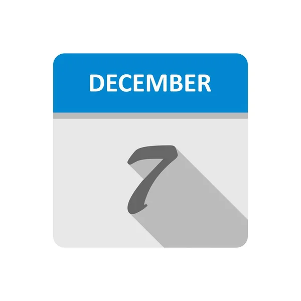 7 grudnia Data w kalendarzu jednodniowe — Zdjęcie stockowe