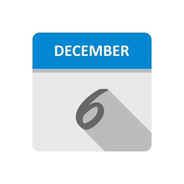 6 décembre Date sur un calendrier d'un seul jour — Photo