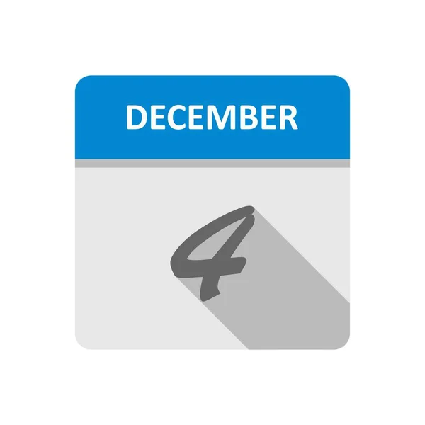 4 décembre Date sur un calendrier d'un seul jour — Photo