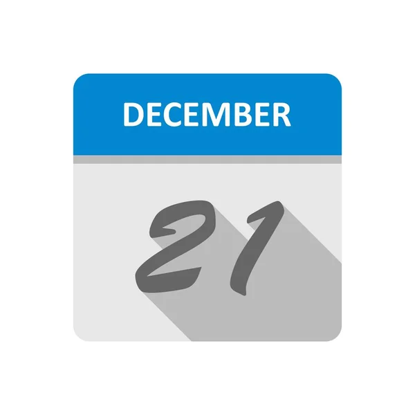 December 21st Date on a Single Day Calendar — Stock Photo, Image
