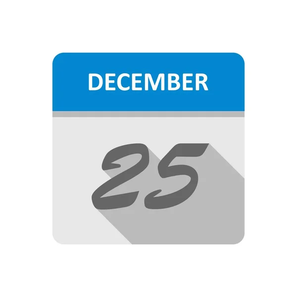25 décembre Date sur un calendrier d'un seul jour — Photo