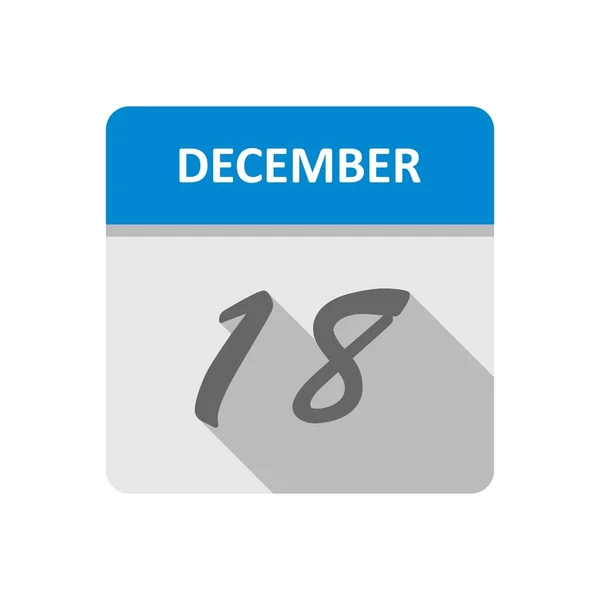 18 декабря Дата в календаре одного дня — стоковое фото