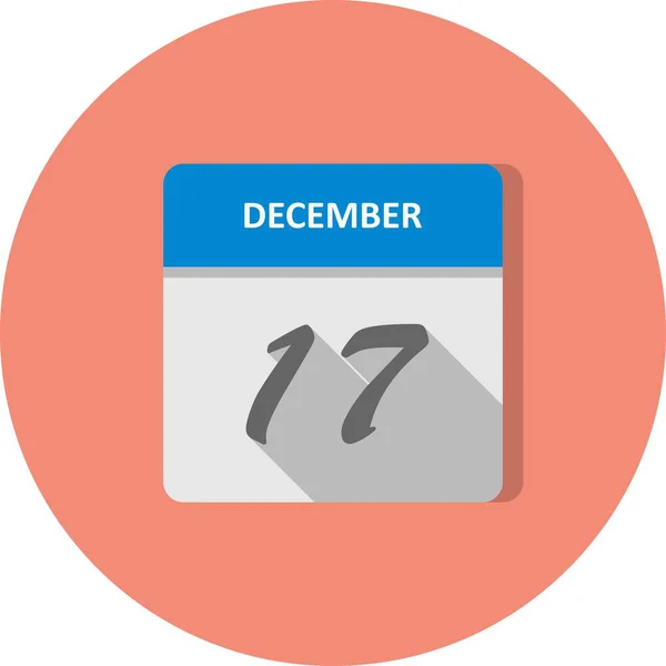 17 de dezembro Data em um único dia Calendário — Fotografia de Stock