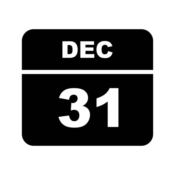 31 de dezembro Data em um único dia Calendário — Fotografia de Stock