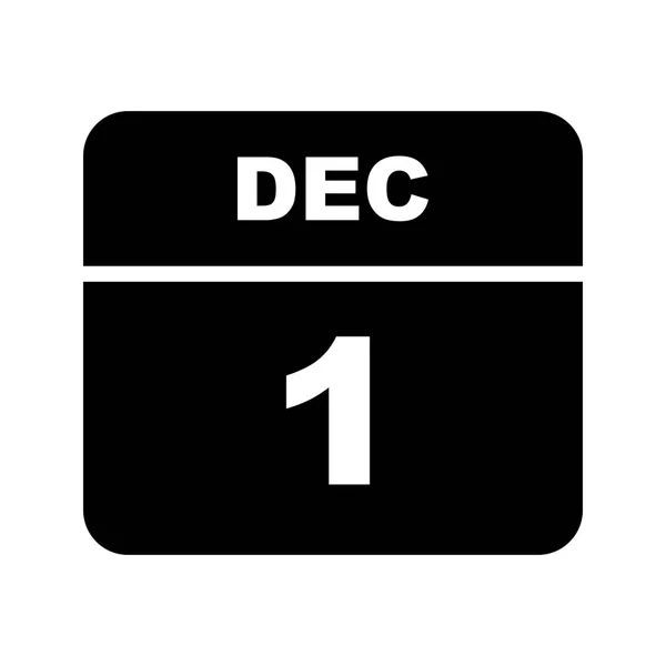 1 december datum på en enda dag kalender — Stockfoto