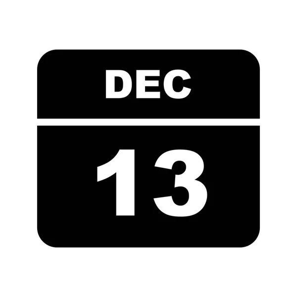 13 de diciembre Fecha en un calendario de un solo día —  Fotos de Stock