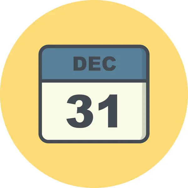 31 декабря Дата в календаре одного дня — стоковое фото