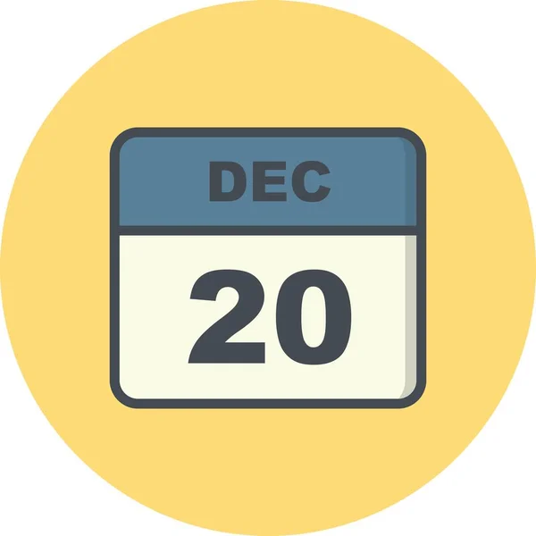 20 de diciembre Fecha en un calendario de un solo día —  Fotos de Stock