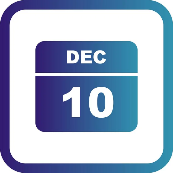 10 de diciembre Fecha en un calendario de un solo día — Foto de Stock