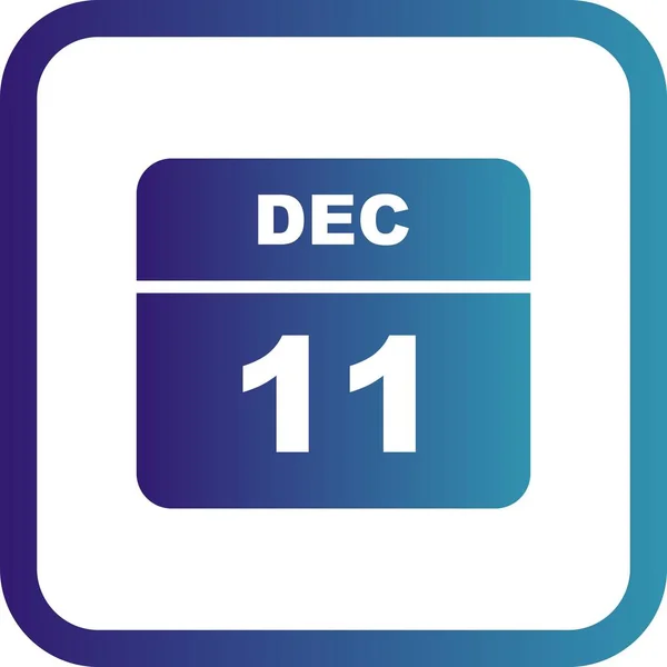 11 de diciembre Fecha en un calendario de un solo día —  Fotos de Stock