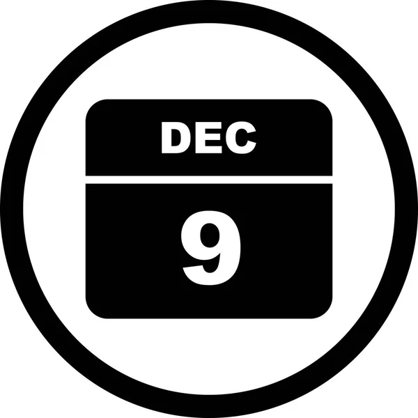 9 december datum på en enda dag kalender — Stockfoto