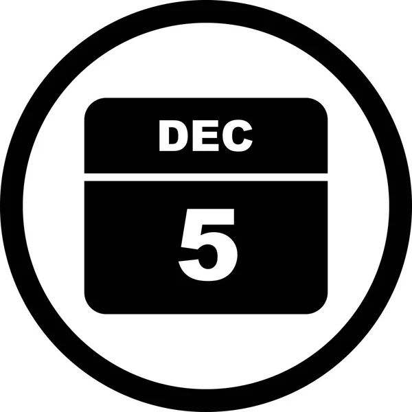 5 de diciembre Fecha en un calendario de un solo día — Foto de Stock