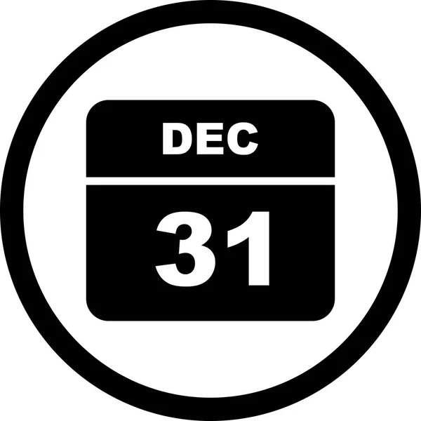 31 de diciembre Fecha en un calendario de un solo día — Foto de Stock