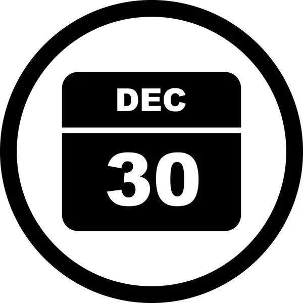 30 grudnia Data w kalendarzu jednodniowe — Zdjęcie stockowe