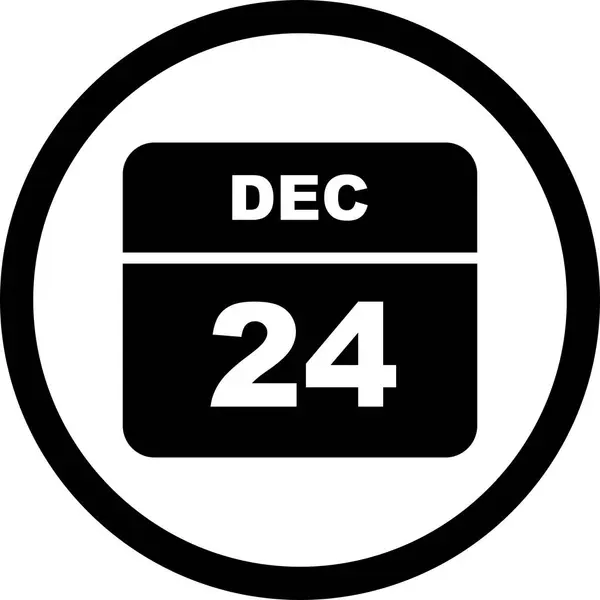 24 dicembre Data in un Calendario Unico Giorno — Foto Stock