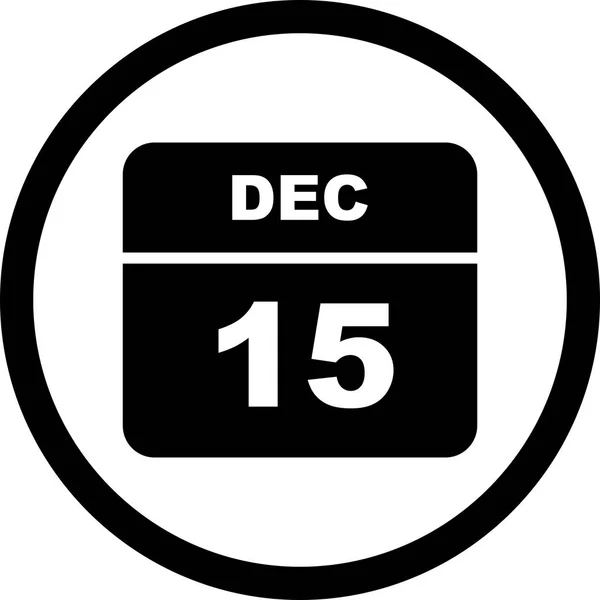 December 15th Date on a Single Day Calendar — Stock Photo, Image