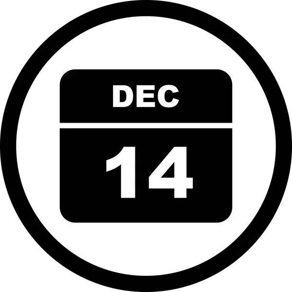 14 грудня дата одноденного календаря — стокове фото