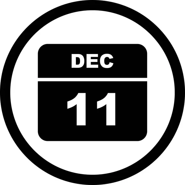 11th Δεκεμβρίου ημερομηνία σε ημερολόγιο μίας ημέρας — Φωτογραφία Αρχείου