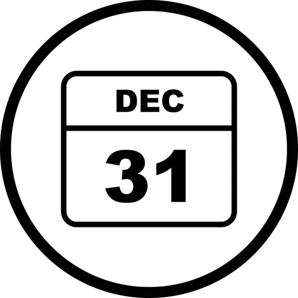 31st Δεκεμβρίου ημερομηνία σε ημερολόγιο μίας ημέρας — Φωτογραφία Αρχείου