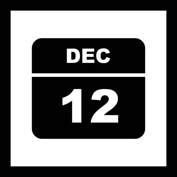 12 december datum på en enda dag kalender — Stockfoto