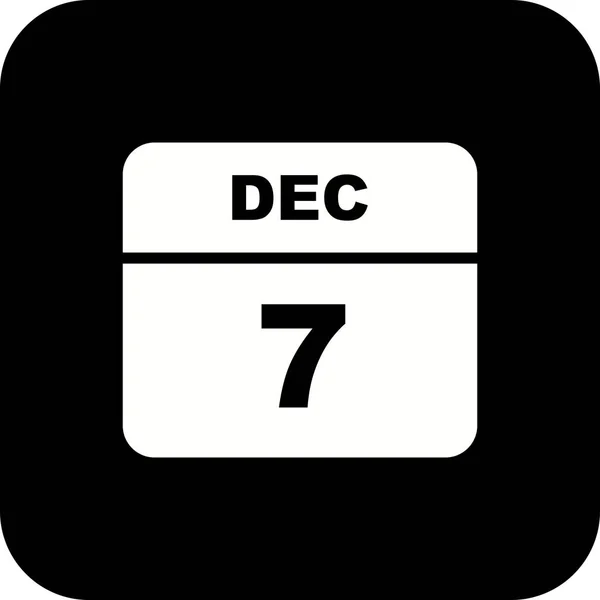 7 december datum på en enda dag kalender — Stockfoto