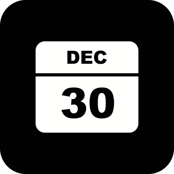 30th Δεκεμβρίου ημερομηνία σε ημερολόγιο μίας ημέρας — Φωτογραφία Αρχείου